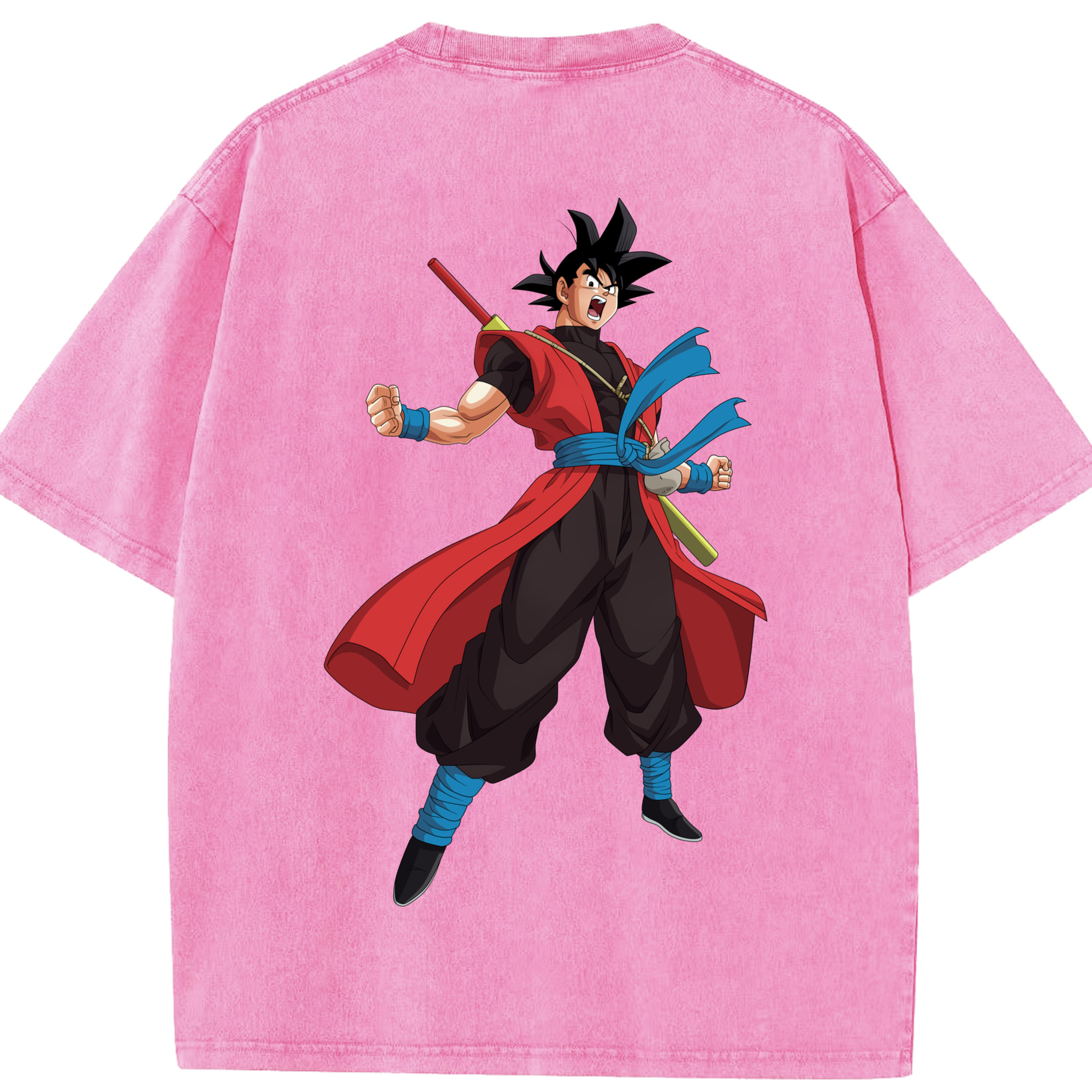 （画像用） ドラゴンボール 孫悟空（そん ごくう）Son Goku カカロット DRAGON BALL Kakarotto 綿100% ヴィンテージ風 半袖Tシャツ（背面プリント）